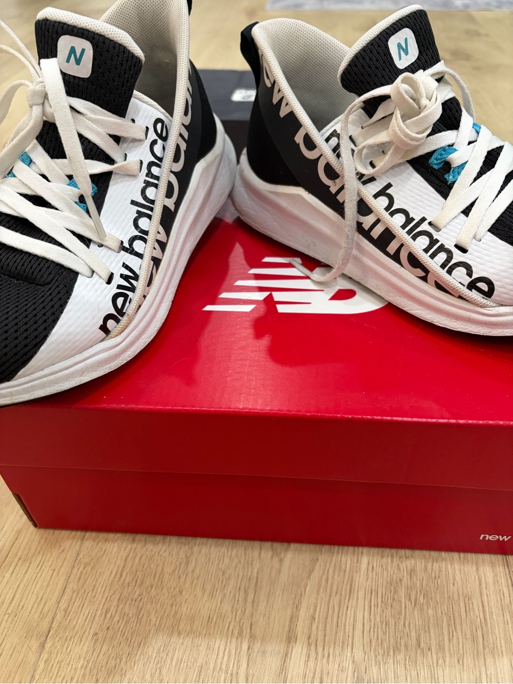 New Balance Black, White & Teal Men's Athletic Shoes